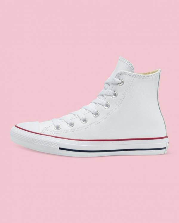 Converse Chuck Taylor All Star Leather High Tops Shoes White | CV-126FIT