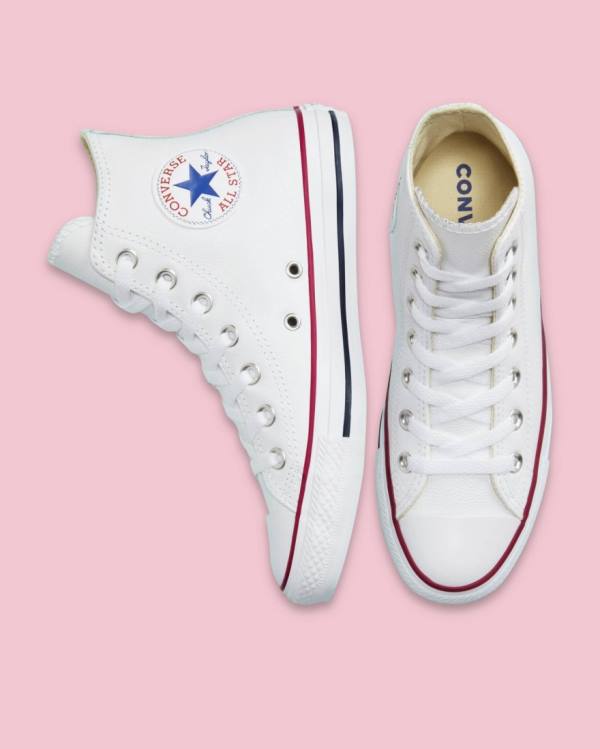 Converse Chuck Taylor All Star Leather High Tops Shoes White | CV-126FIT