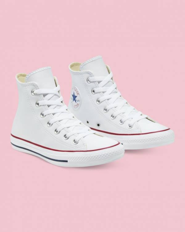 Converse Chuck Taylor All Star Leather High Tops Shoes White | CV-217LQW