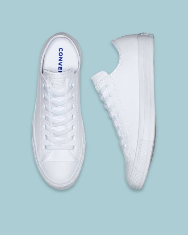 Converse Chuck Taylor All Star Leather Low Tops Shoes White | CV-693YFV