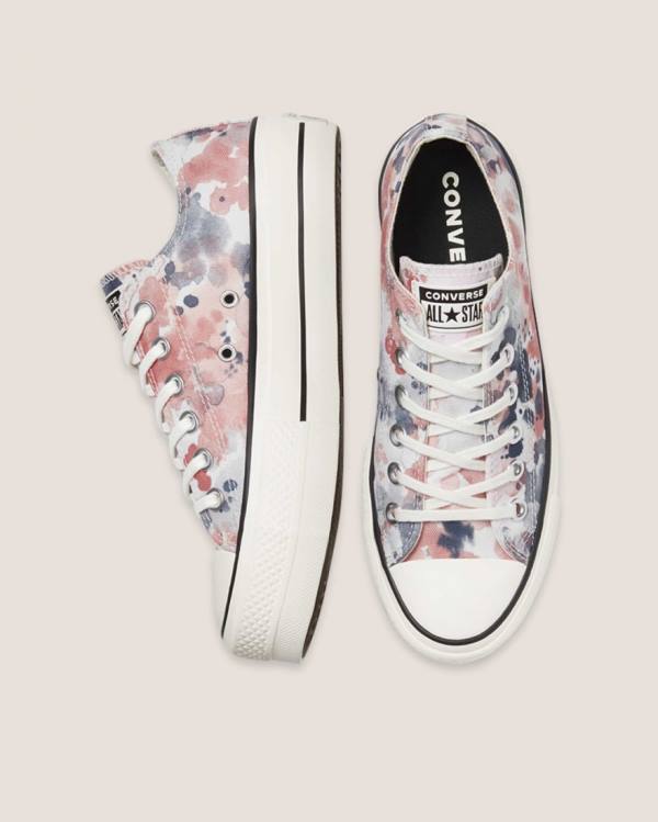 Converse Chuck Taylor All Star Lift Festival Low Tops Shoes Grey Pink | CV-351PDG