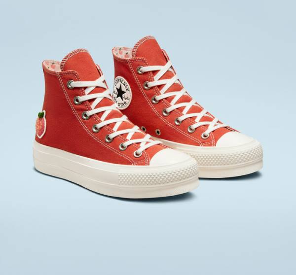 Converse Chuck Taylor All Star Lift Platform Peaches High Tops Shoes Orange / Black | CV-781JRN