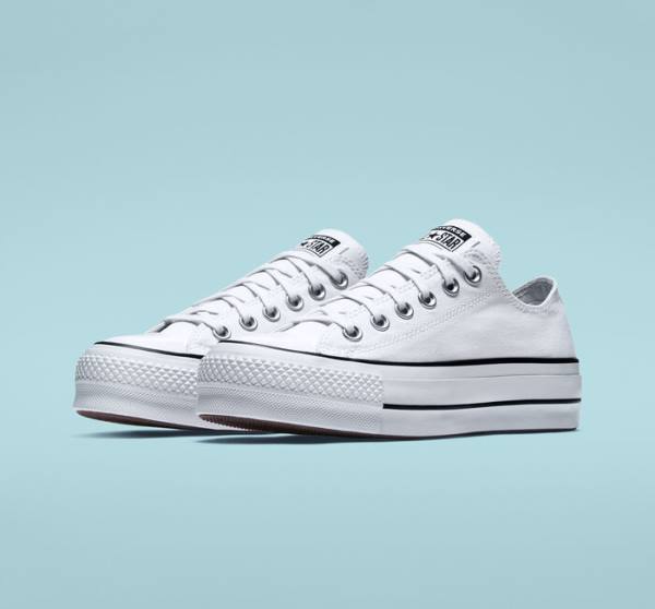 Converse Chuck Taylor All Star Lift Platform Canvas Low Tops Shoes White / Black / White | CV-832VSD