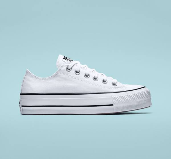 Converse Chuck Taylor All Star Lift Platform Canvas Low Tops Shoes White / Black / White | CV-832VSD