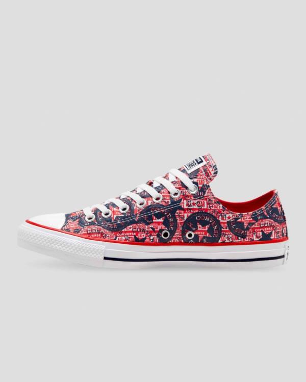 Converse Chuck Taylor All Star Logo Replay Low Tops Shoes Red Black | CV-392DFH