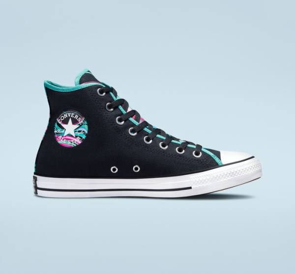 Converse Chuck Taylor All Star Marbled High Tops Shoes Black / Multicolor / White | CV-726LYK