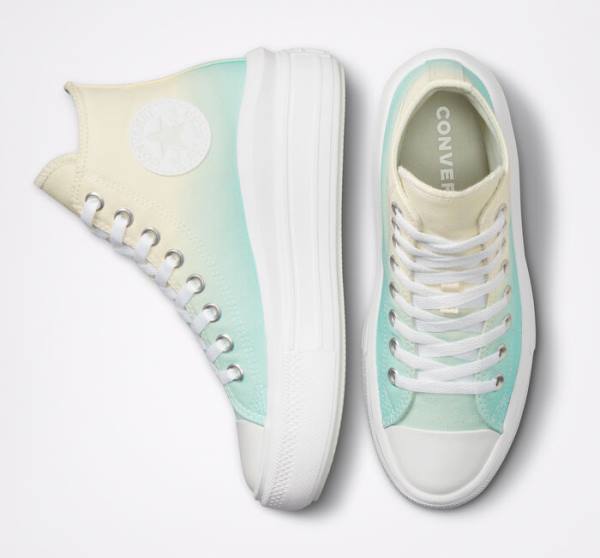 Converse Chuck Taylor All Star Move Platform Ombre High Tops Shoes White | CV-024BYK