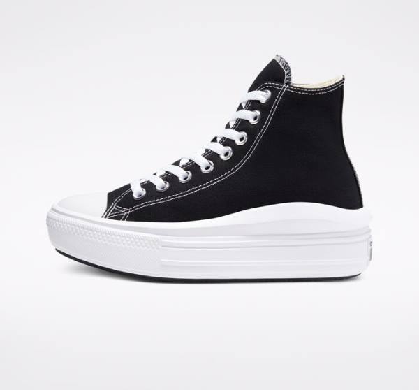 Converse Chuck Taylor All Star Move Platform High Tops Shoes Black / Beige White | CV-341MCW