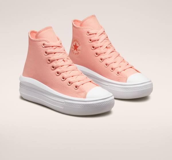 Converse Chuck Taylor All Star Move Platform Canvas High Tops Shoes Pink / White / Pink | CV-419UNE