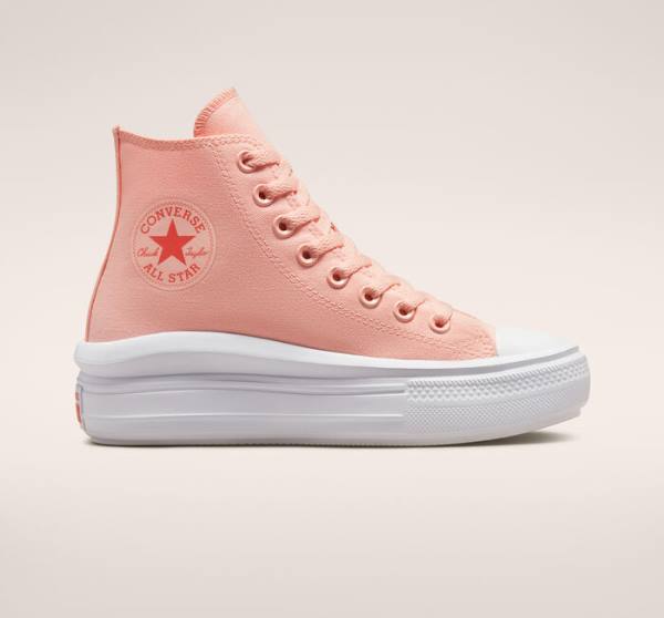 Converse Chuck Taylor All Star Move Platform Canvas High Tops Shoes Pink / White / Pink | CV-420LID