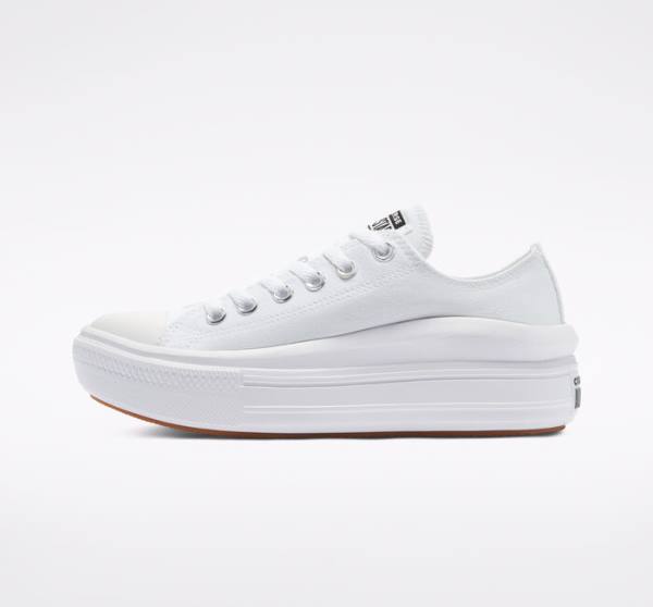 Converse Chuck Taylor All Star Move Platform Low Tops Shoes White / White / White | CV-480OUC