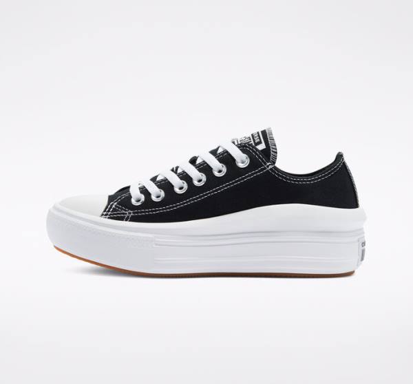 Converse Chuck Taylor All Star Move Platform Low Tops Shoes Black / White | CV-610LWU