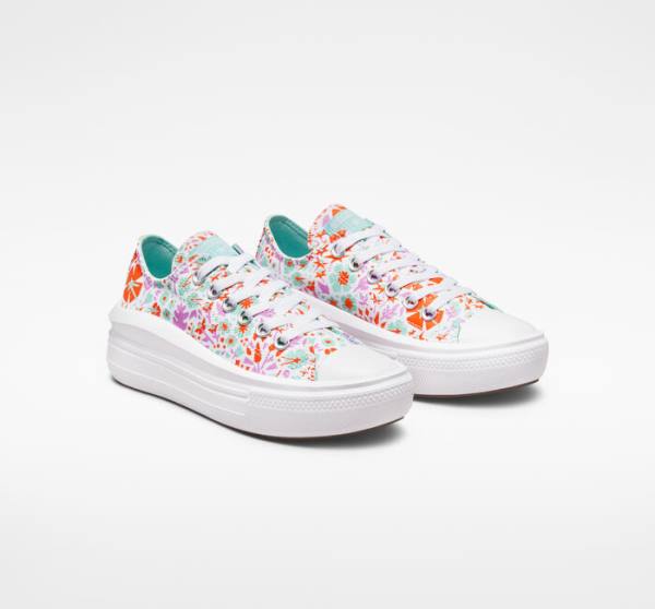 Converse Chuck Taylor All Star Move Platform Paper Floral Low Tops Shoes White / Light | CV-821TKI