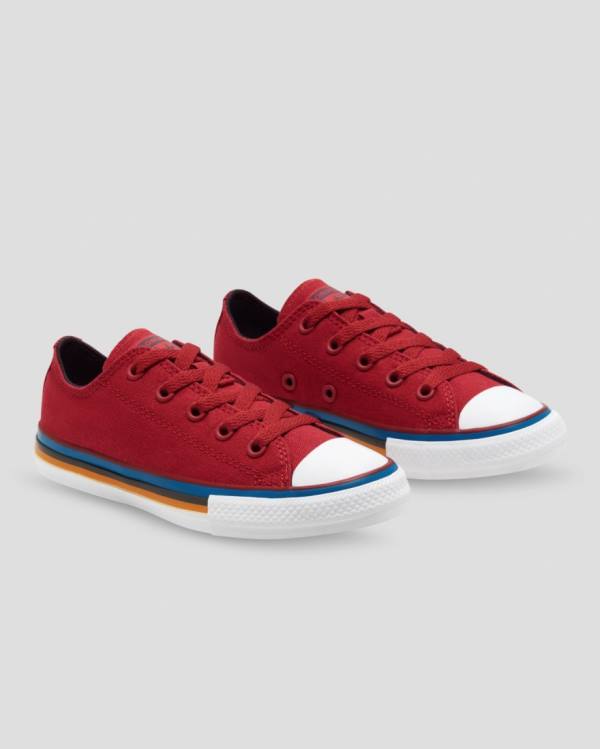 Converse Chuck Taylor All Star Multi Stripe Low Tops Shoes Red | CV-056MWR