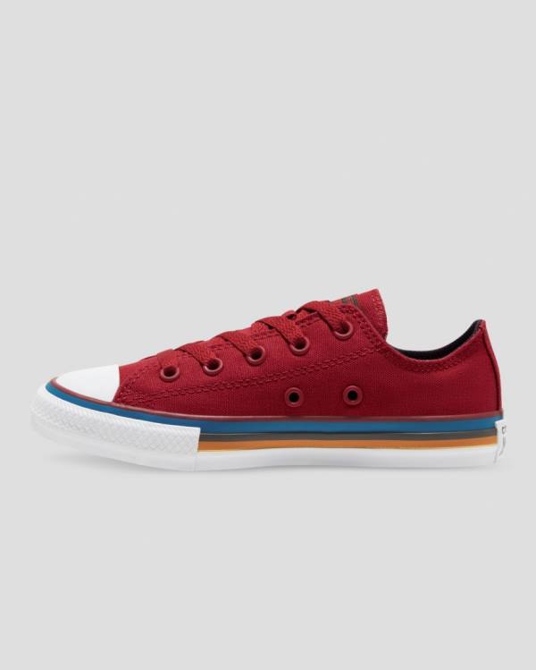 Converse Chuck Taylor All Star Multi Stripe Low Tops Shoes Red | CV-056MWR