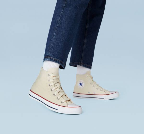 Converse Chuck Taylor All Star Natural Ivory High Tops Shoes Beige White | CV-067AMX