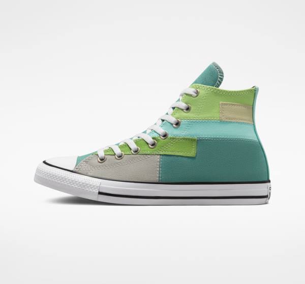 Converse Chuck Taylor All Star Patchwork High Tops Shoes Light Green / Light | CV-087ZIU