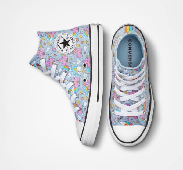 Converse Chuck Taylor All Star Rainbow Castles High Tops Shoes Blue / Pink | CV-584IYN