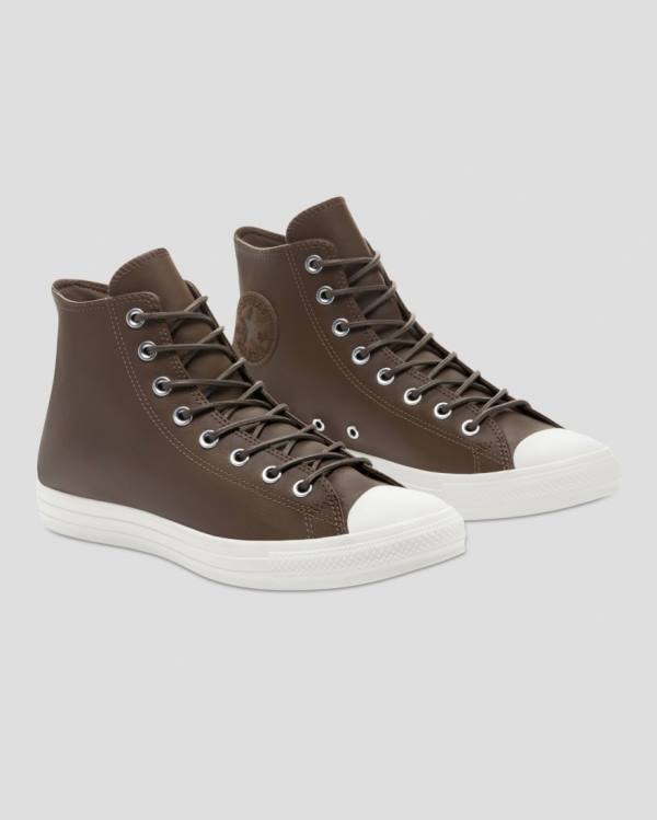 Converse Chuck Taylor All Star Seasonal Leather High Tops Shoes Brown | CV-871ZJY