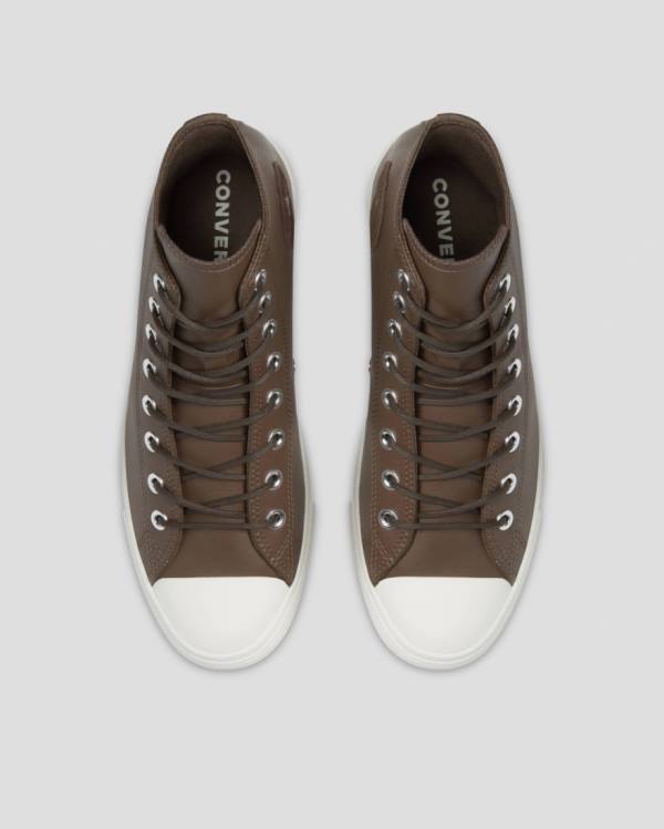 Converse Chuck Taylor All Star Seasonal Leather High Tops Shoes Brown | CV-871ZJY