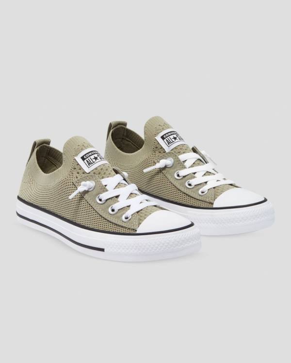 Converse Chuck Taylor All Star Shoreline Knit Slip Low Tops Shoes Green | CV-819ABH