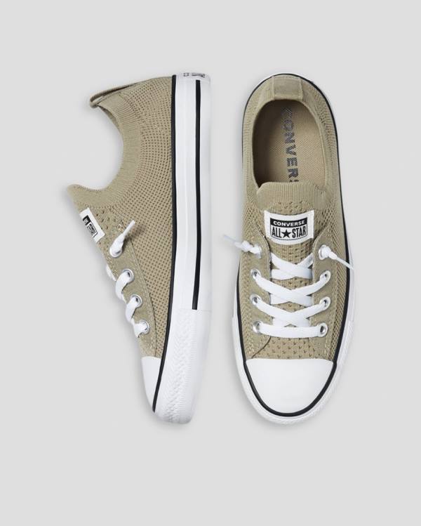 Converse Chuck Taylor All Star Shoreline Knit Slip Low Tops Shoes Green | CV-819ABH