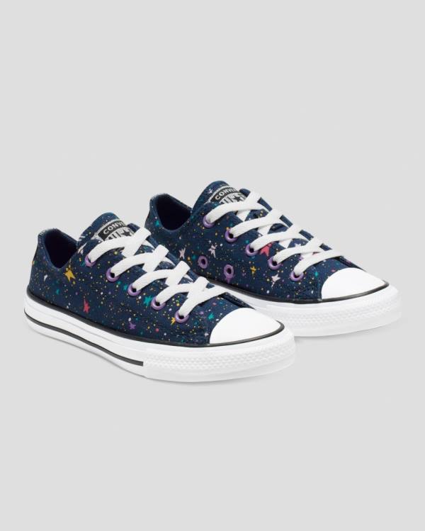 Converse Chuck Taylor All Star Star Print Low Tops Shoes Blue Pink | CV-719XTN