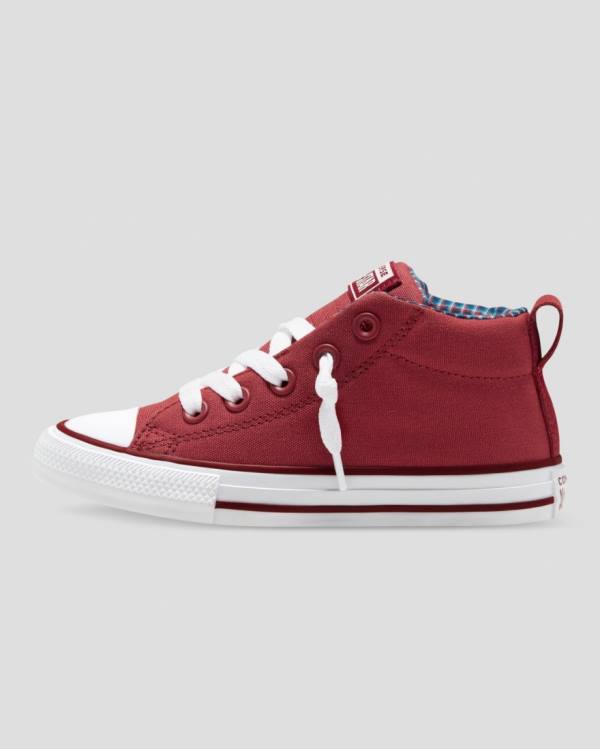 Converse Chuck Taylor All Star Street Plaid High Tops Shoes Red | CV-864MWU