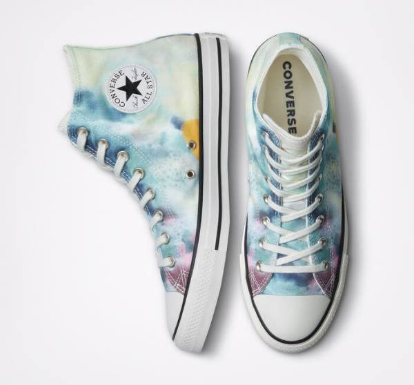 Converse Chuck Taylor All Star Tie-Dye High Tops Shoes Multicolor / Black | CV-215FCK