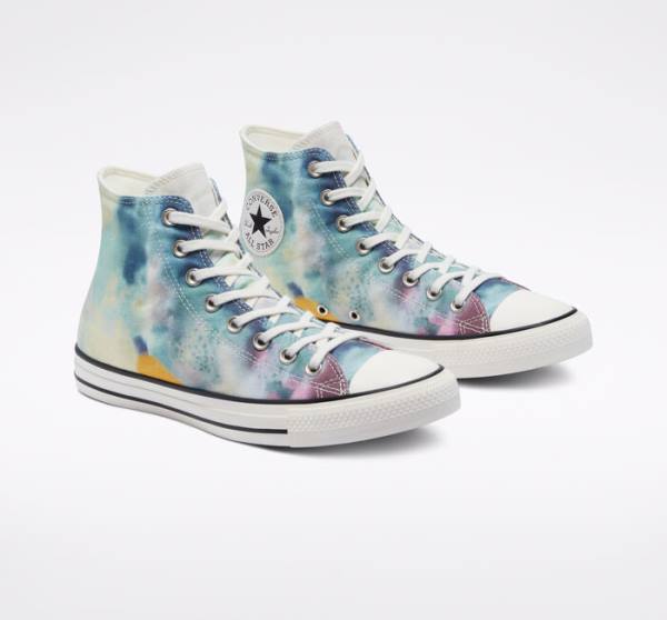 Converse Chuck Taylor All Star Tie-Dye High Tops Shoes Multicolor / Black | CV-437RFG