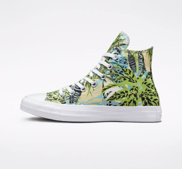 Converse Chuck Taylor All Star Tropical Florals High Tops Shoes Light Green / White | CV-273MAN