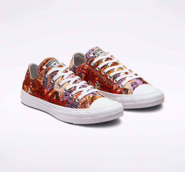 Converse Chuck Taylor All Star Tropical Florals Low Tops Shoes Orange / Black / White | CV-527KPD