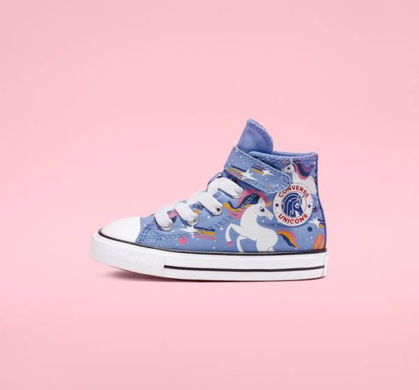 Converse Chuck Taylor All Star Unicons Hook and Loop High Tops Shoes Light Blue / Black / White | CV-126LJZ