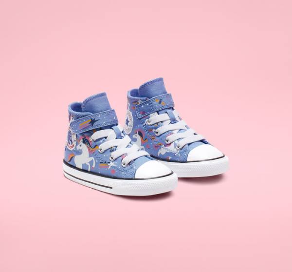 Converse Chuck Taylor All Star Unicons Hook and Loop High Tops Shoes Light Blue / Black / White | CV-126LJZ