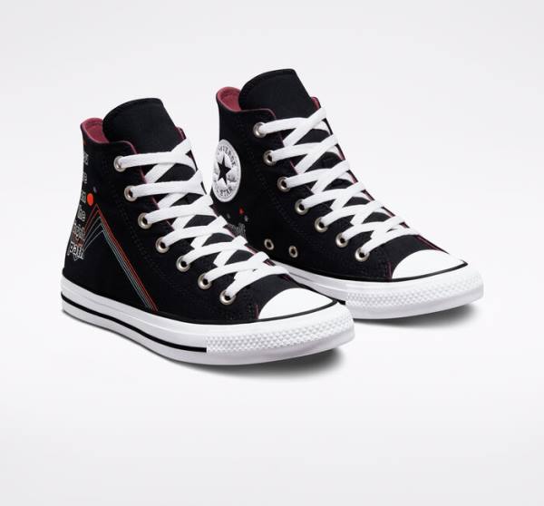 Converse Chuck Taylor All Star You Are On The Right Path High Tops Shoes Black / White | CV-719UHF