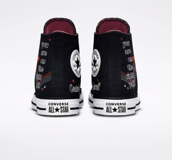 Converse Chuck Taylor All Star You Are On The Right Path High Tops Shoes Black / White | CV-719UHF