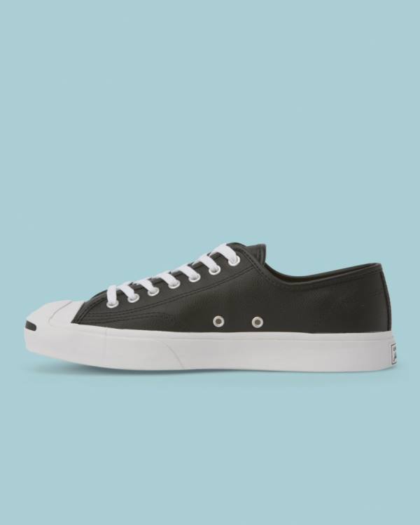 Converse Jack Purcell Foundational Leather Low Tops Shoes Black | CV-596SQE