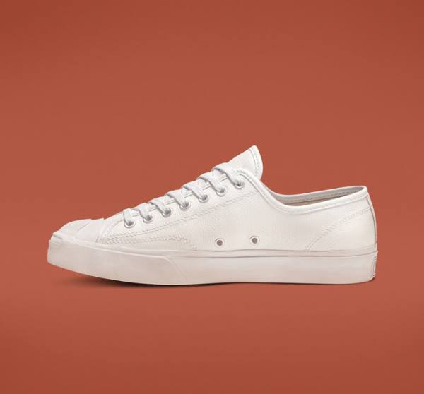 Converse Jack Purcell Leather Low Tops Shoes White / White / White | CV-146XDO