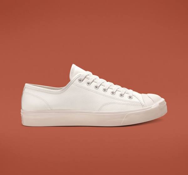 Converse Jack Purcell Leather Low Tops Shoes White / White / White | CV-146XDO