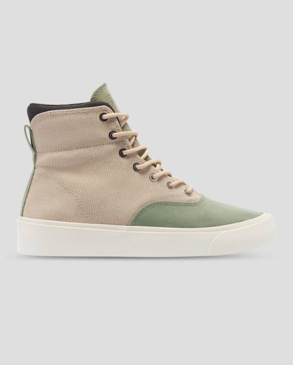 Converse Jungle Cloth Skidgrip High Tops Shoes Brown Green | CV-976JZM