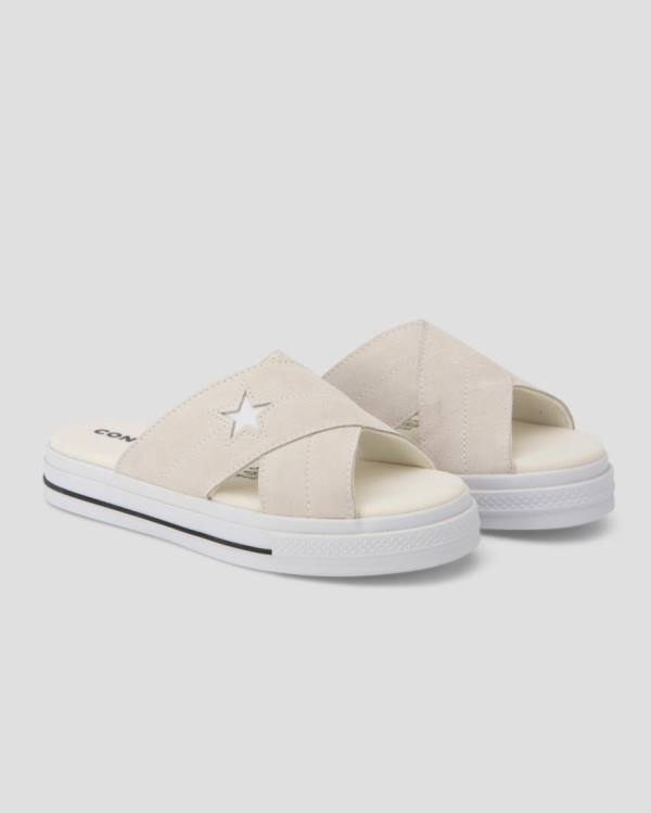 Converse One Star Suede Sandals Beige | CV-782QZR