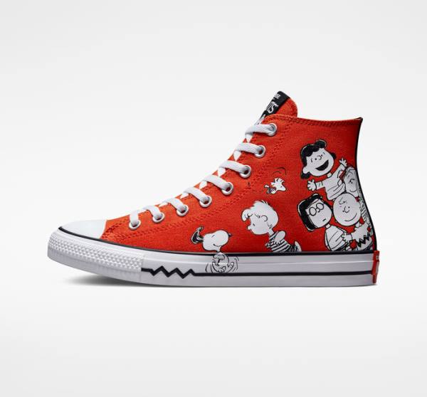 Converse Peanuts Chuck Taylor All Star High Tops Shoes Red / Black / White | CV-046HQN