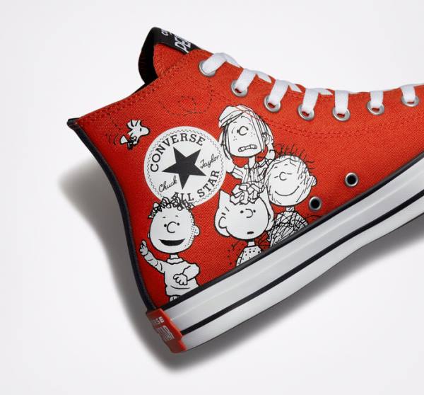 Converse Peanuts Chuck Taylor All Star High Tops Shoes Red / Black / White | CV-678BFQ