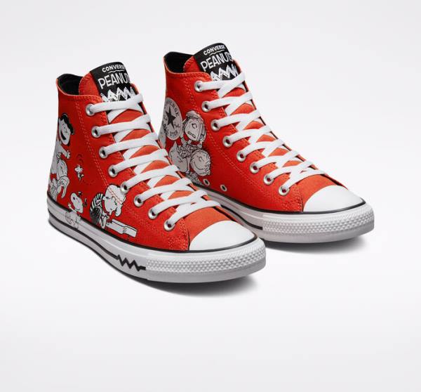 Converse Peanuts Chuck Taylor All Star High Tops Shoes Red / Black / White | CV-678BFQ