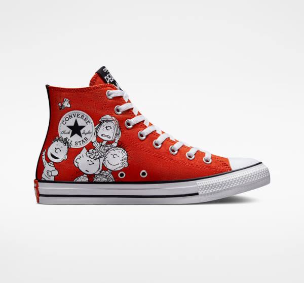 Converse Peanuts Chuck Taylor All Star High Tops Shoes Red / Black / White | CV-678BFQ