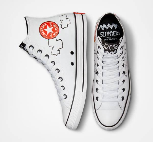 Converse Peanuts Chuck Taylor All Star High Tops Shoes White / Black / Red | CV-961QKW