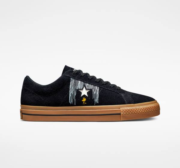 Converse Peanuts One Star Low Tops Shoes Black / Orange | CV-598QWO