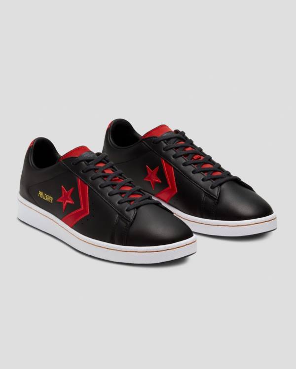 Converse Pro Leather Bleeding Colours Low Tops Shoes Black | CV-568PUF