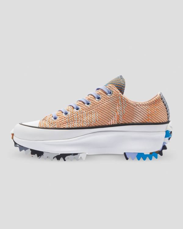 Converse Run Star Hike Knit Print Low Tops Shoes Orange Pink | CV-267EKP