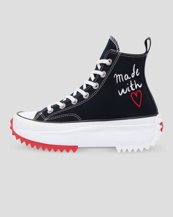 Converse Run Star Hike Love Thread High Tops Shoes Black | CV-107NWH